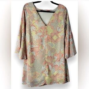 SzS Boho Floral Trumpet Sleeve
